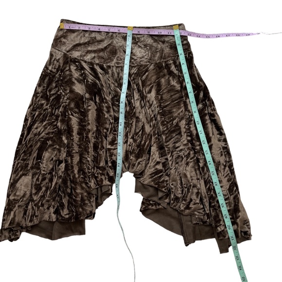 Urban Outfitters Crushed Velvet Mini Skirt Brown Small - Picture 10 of 15